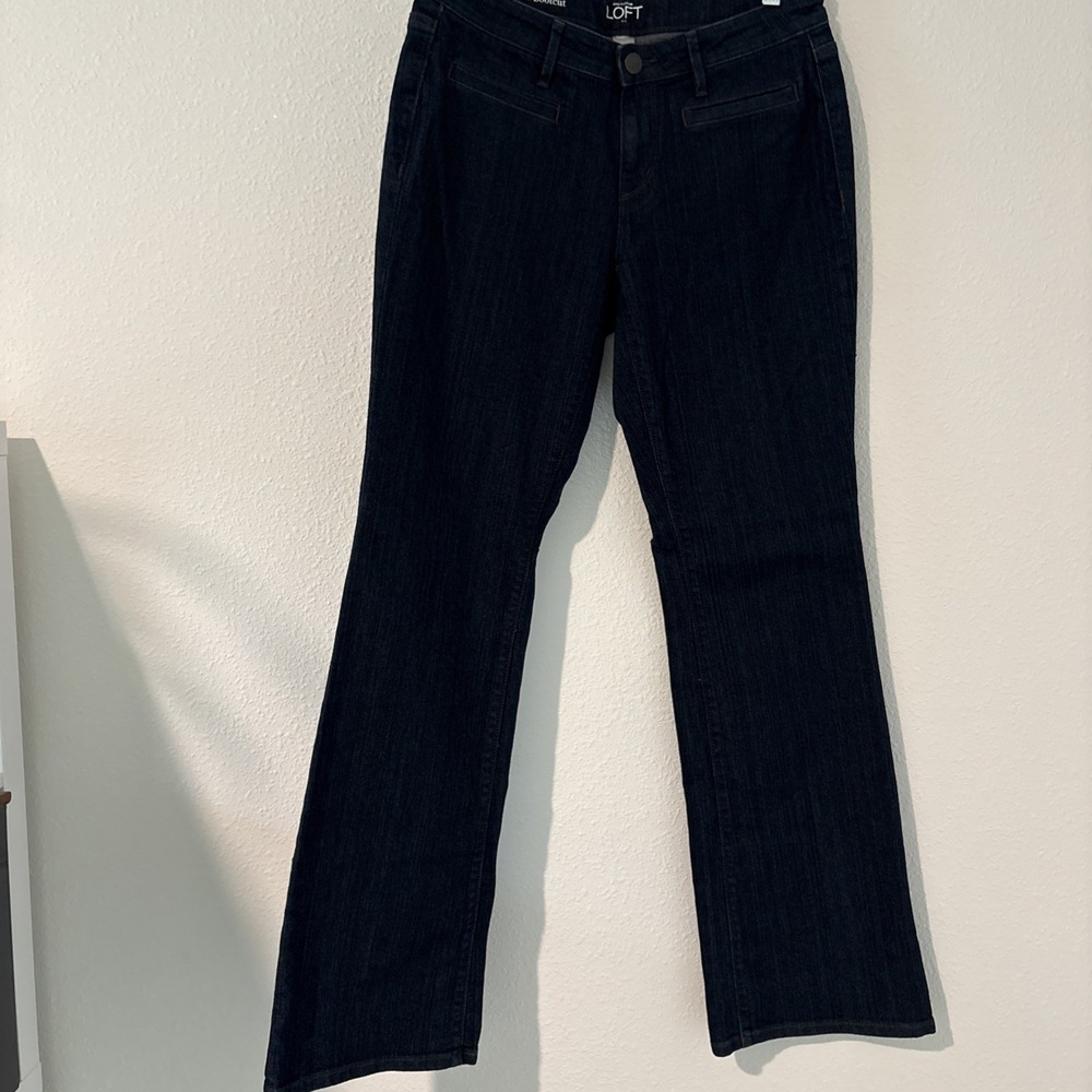 Ann Taylor Loft Original Bootcut Dark Wash Denim Jeans Size 6 Classic Y2K